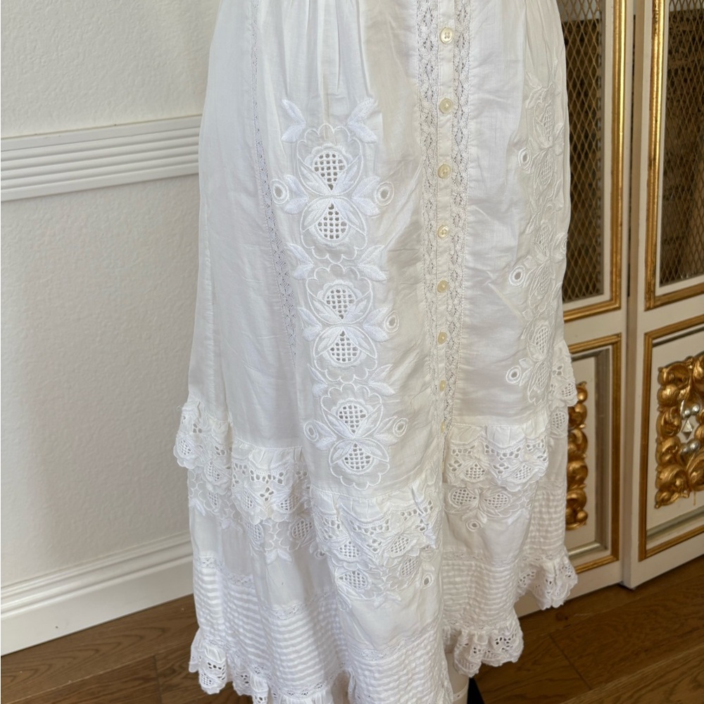 🤍 J.Crew White Eyelet Embroidered Midi Dress – Size 6 - Picture 3 of 9